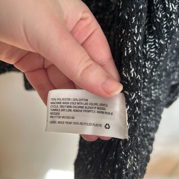 A New Day Marled Black Rounded Shawl Cardigan - Picture 7 of 7